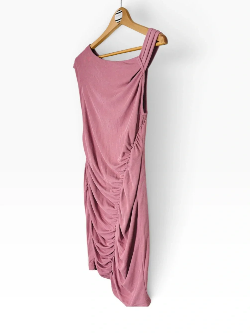 Free People Madeline Mauve Pink Ribbed Ruched Mini Dress